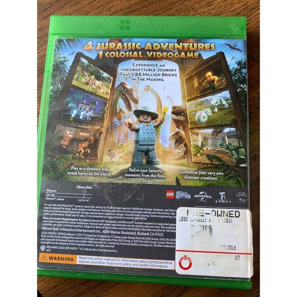 Lego Jurassic World XBox One Video Game with Case - Picture 2 of 4